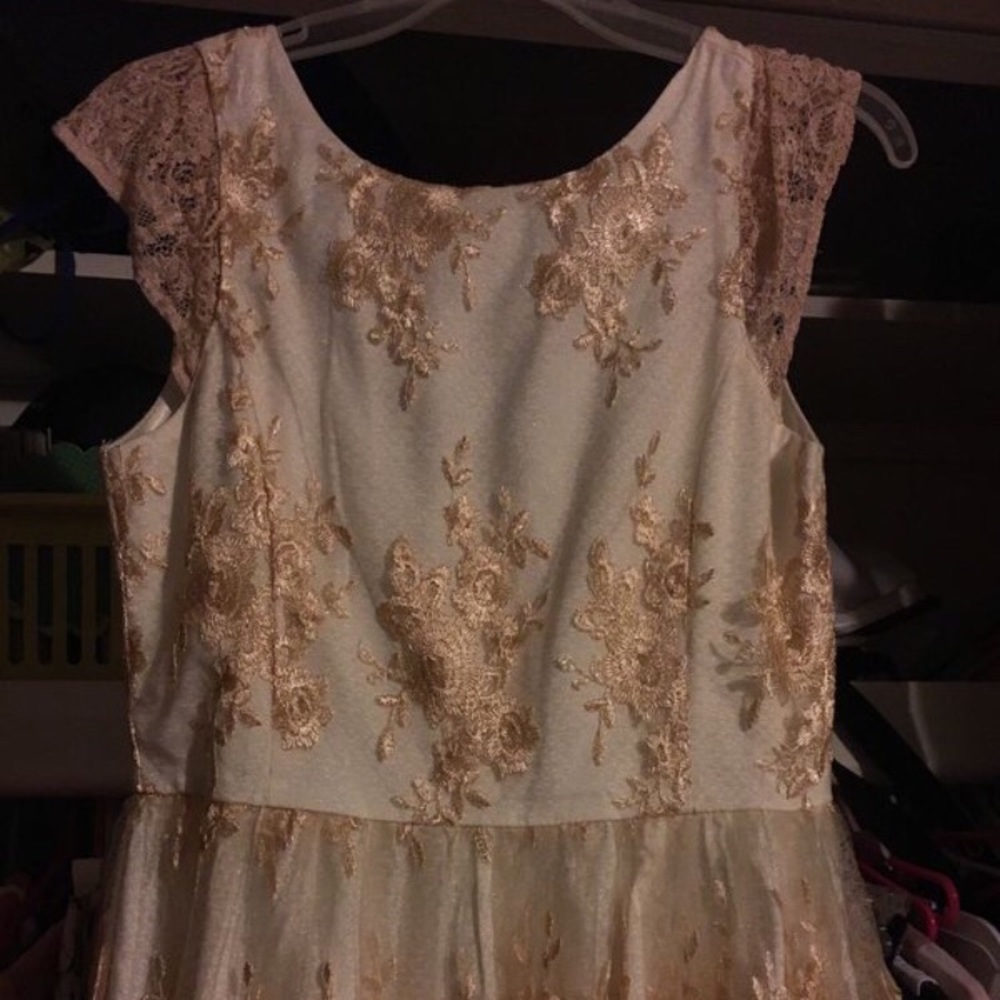 White and Gold Homecoming Dress